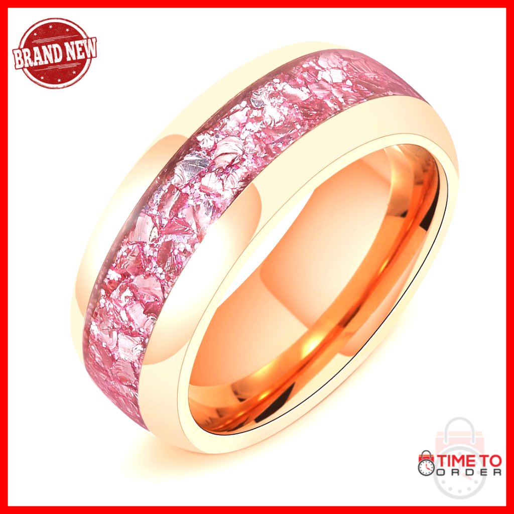 Tungsten Carbide Wedding Band With Morganite Stone, Size 7-14, Unisex Promise